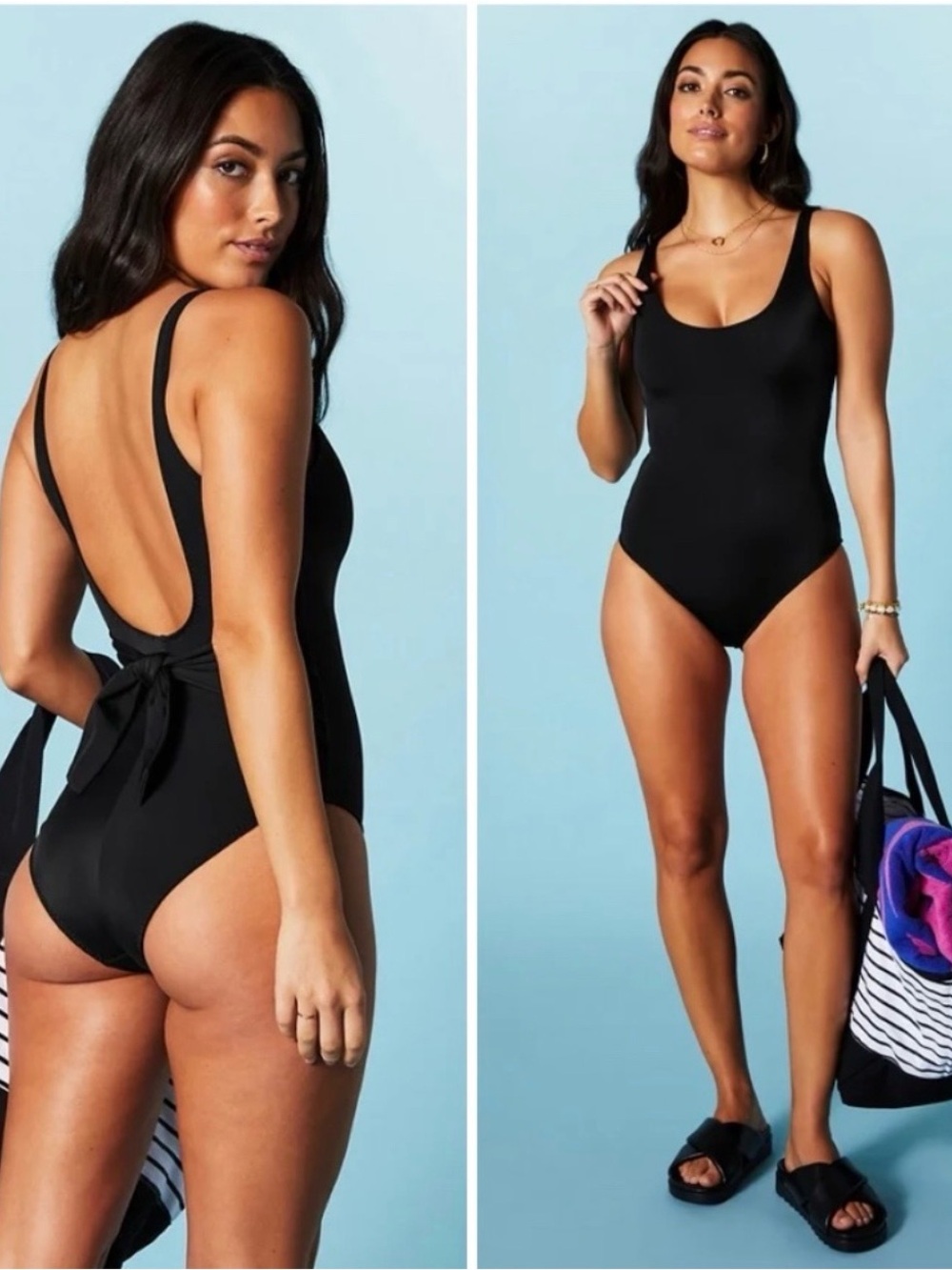 FABLETICS Scoop Tie Back Shaping One-Piece Swimsuit